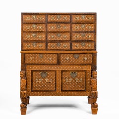 Indo-Portuguese Rosewood, Teak and Ebony Contador