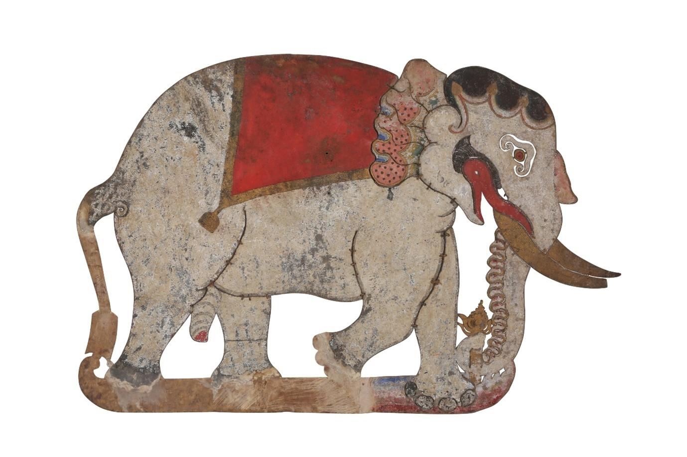 An Indonesian Wayang Kulit Shadow Puppet of Gajah (Elephant) (Indonesisch) im Angebot