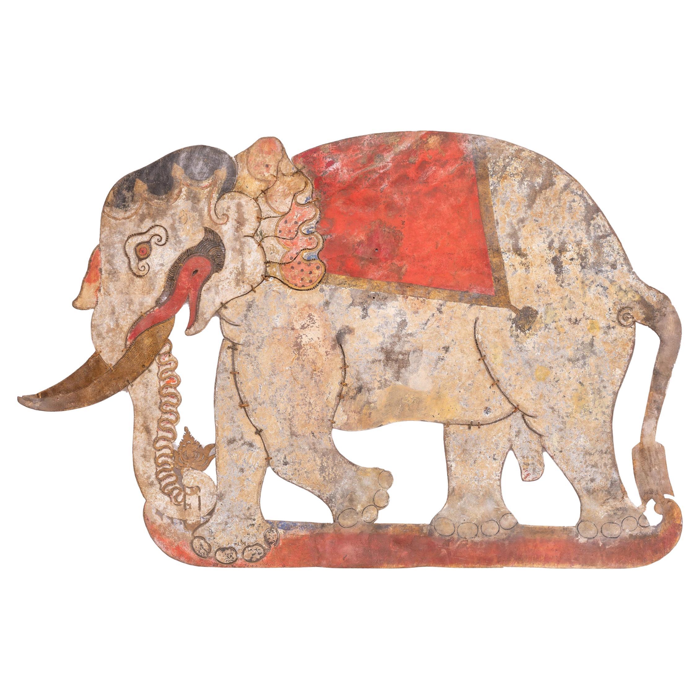 An Indonesian Wayang Kulit Shadow Puppet of Gajah (Elephant) im Angebot