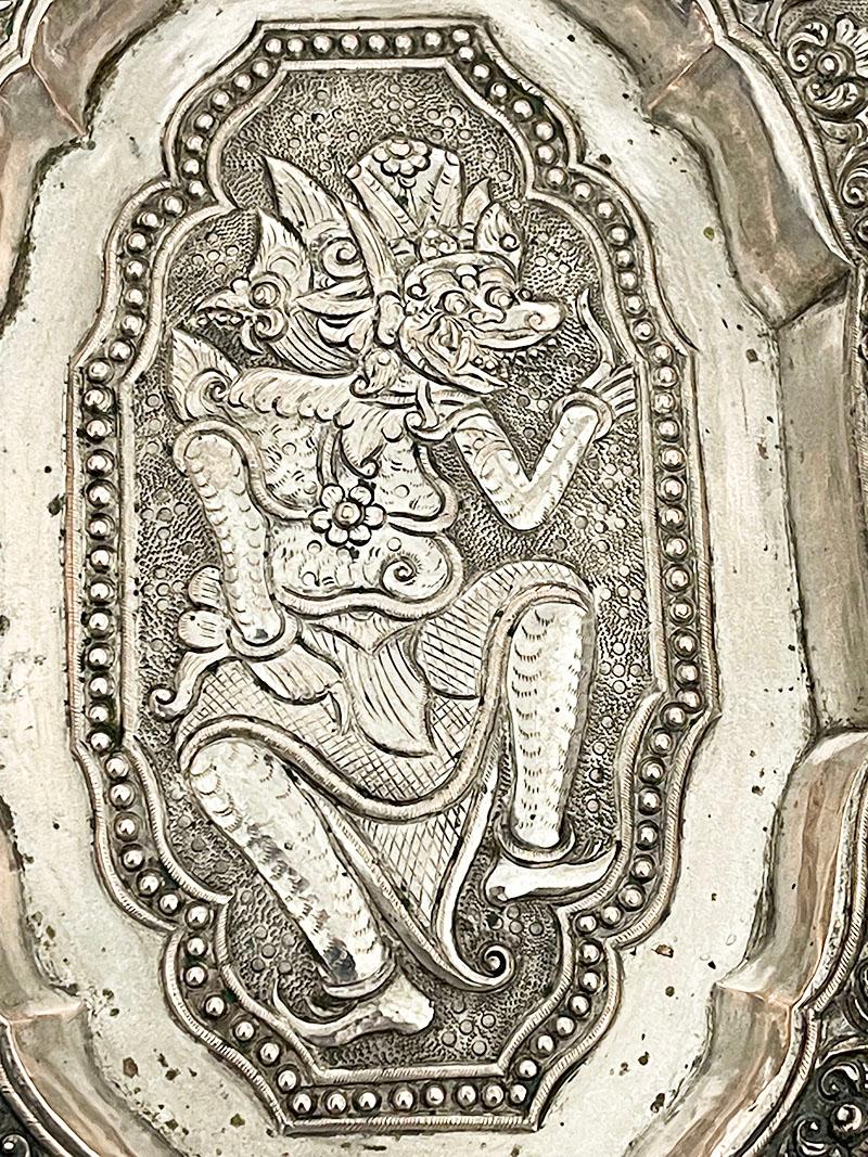Indonesischer Yogya-Korb aus Indonesien, um 1900 (Silber) im Angebot