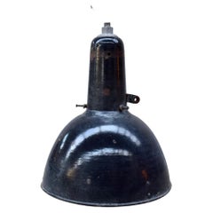 Industrial Black Enamel Hanging Lamp, circa 1930s