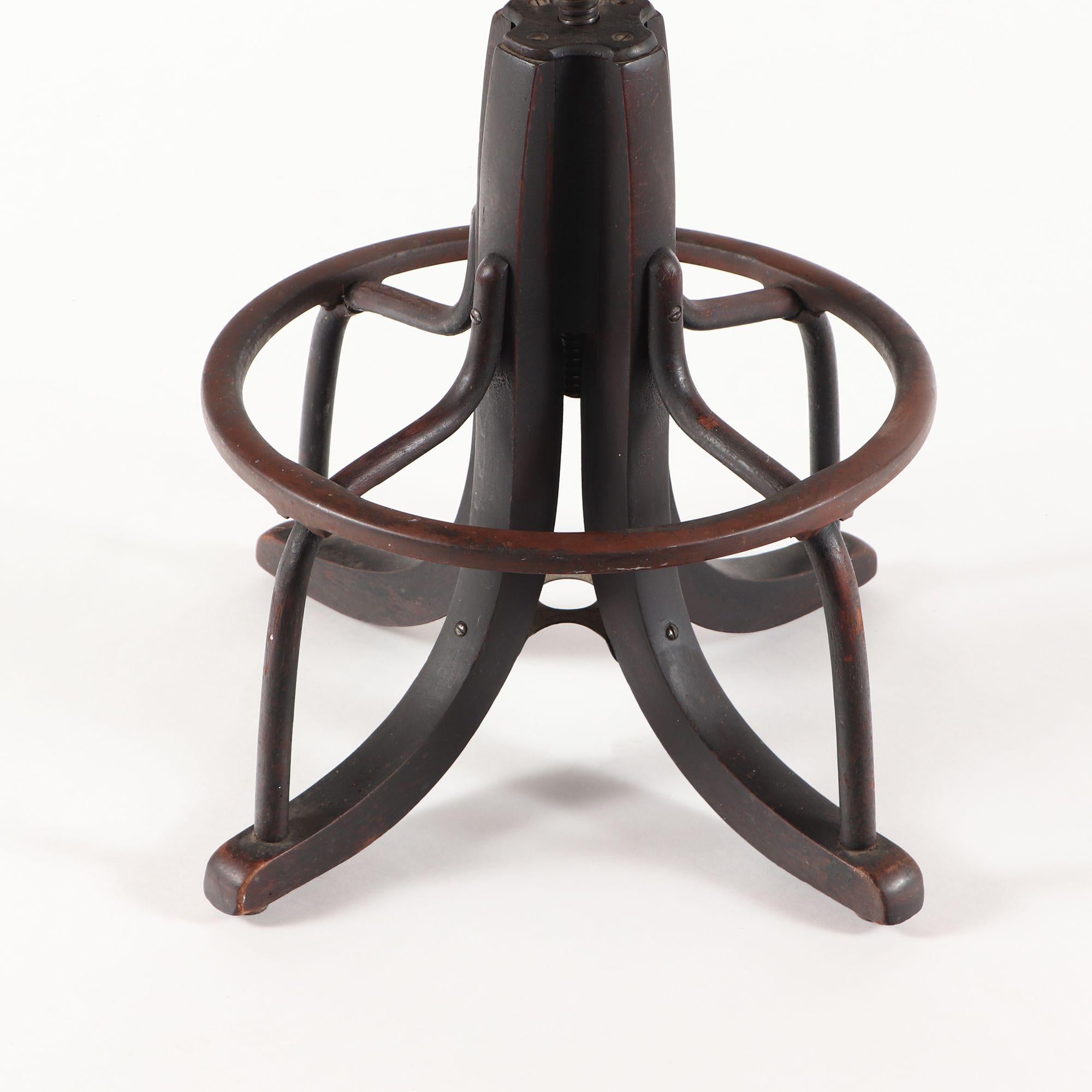 Cane Industrial Swivel Stool or Telephone Operator's Chair, circa 1930
