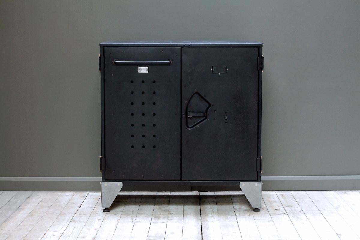 Industrial An industrial two door cabinet marked No.195 For Sale