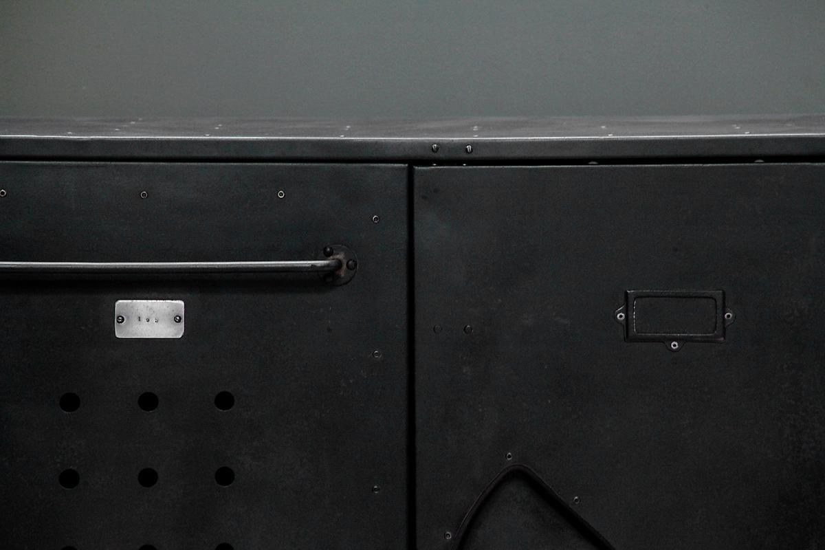 An industrial two door cabinet marked No.195 For Sale 1