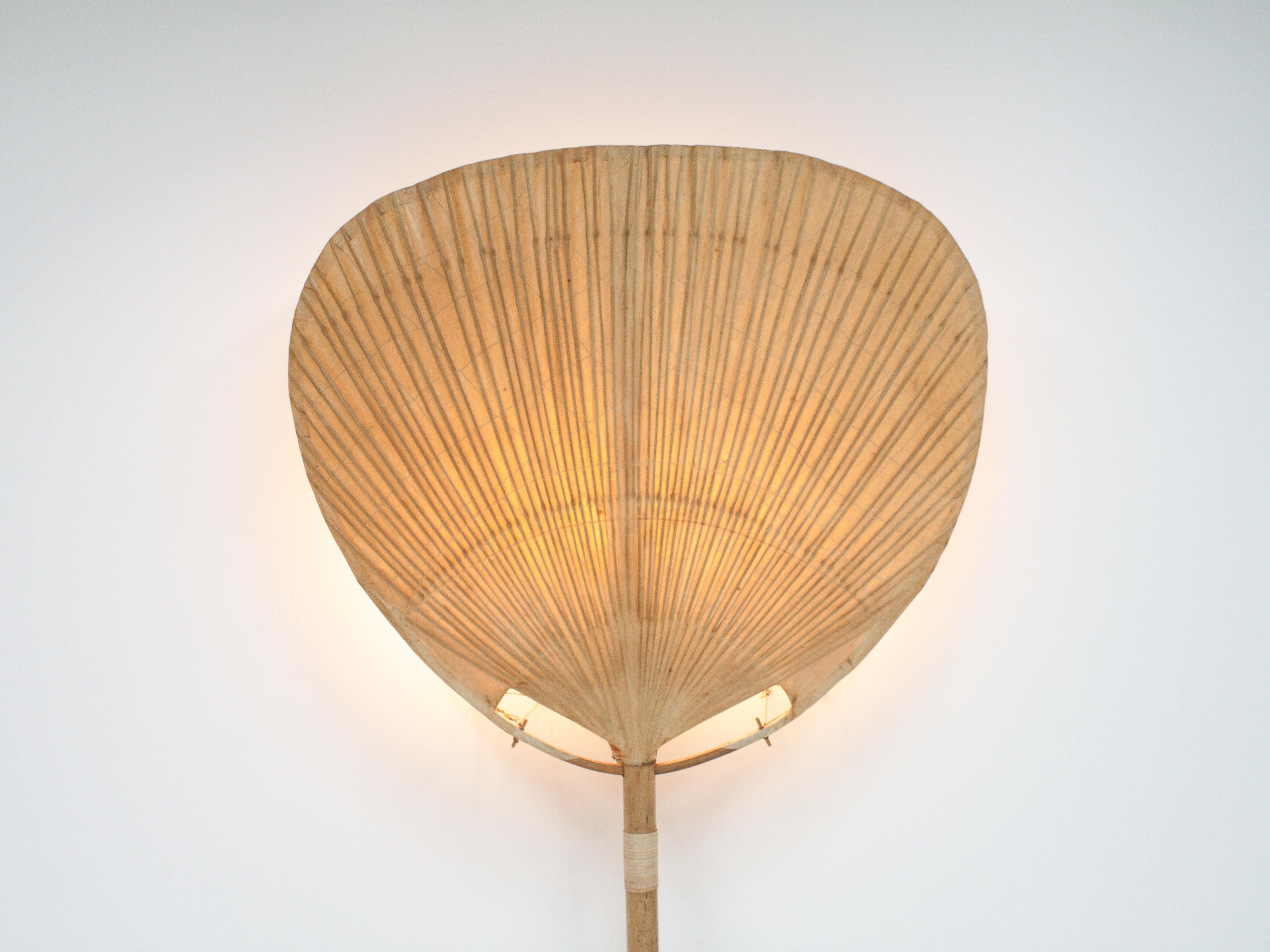 Mid-Century Modern Ingo Maurer “Uchiwa I” Large Floor/Wall Lamp for M Design, Germany, 1970s