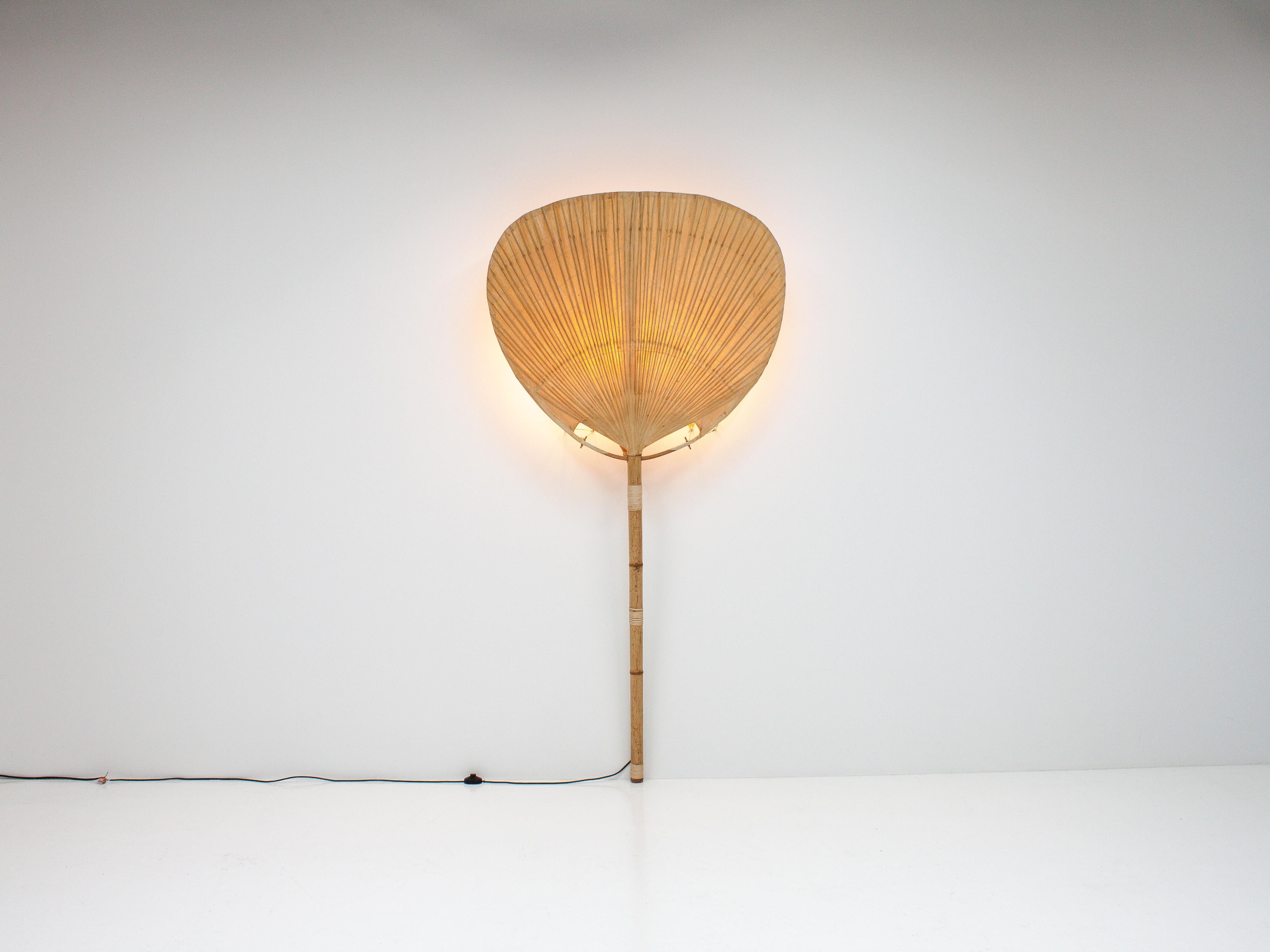 20th Century Ingo Maurer “Uchiwa I” Large Floor/Wall Lamp for M Design, Germany, 1970s