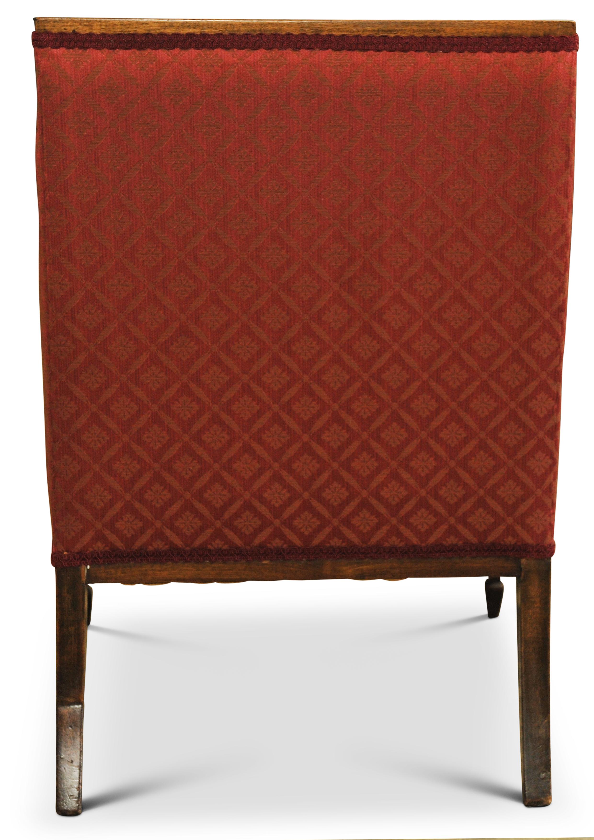 English An Inlaid And Satinwood Upholstered Bergere Library Chair Circa 1900 For Sale
