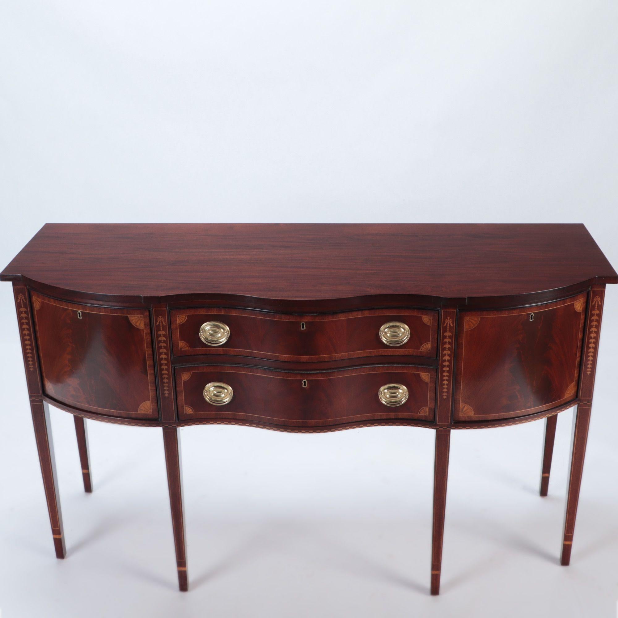 Inlaid Mahogany Federal Style Sideboard by Council, 20th Century In Good Condition In Philadelphia, PA
