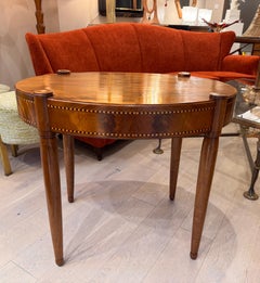 An inlaid satinwood occasional oval table