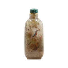 Inside Painted Crystal, "Bird in Autumn" Snuff Bottle by Li Yingtao 2012
