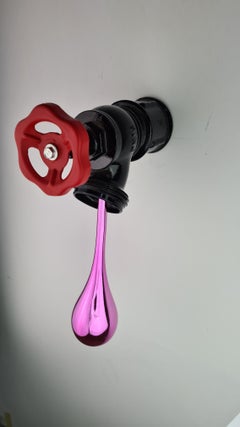 "An Instant Sudden", 2021, Wall Home Decor, Handmade in Italy, Black & Pink Ldt