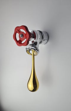 "An Instant Sudden", 2021 Wall Home Decor, Handmade in Italy, Silver & Gold Ldt