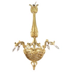 An Interesting Early 20th Century Gilt Bronze Nine Light Chandelier