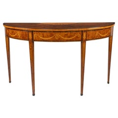 Antique An interesting George III yew wood marquetry side table, firmly attributed to In