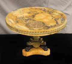 Remarquable centre de table en bronze et marbre de la fin du XIXe siècle