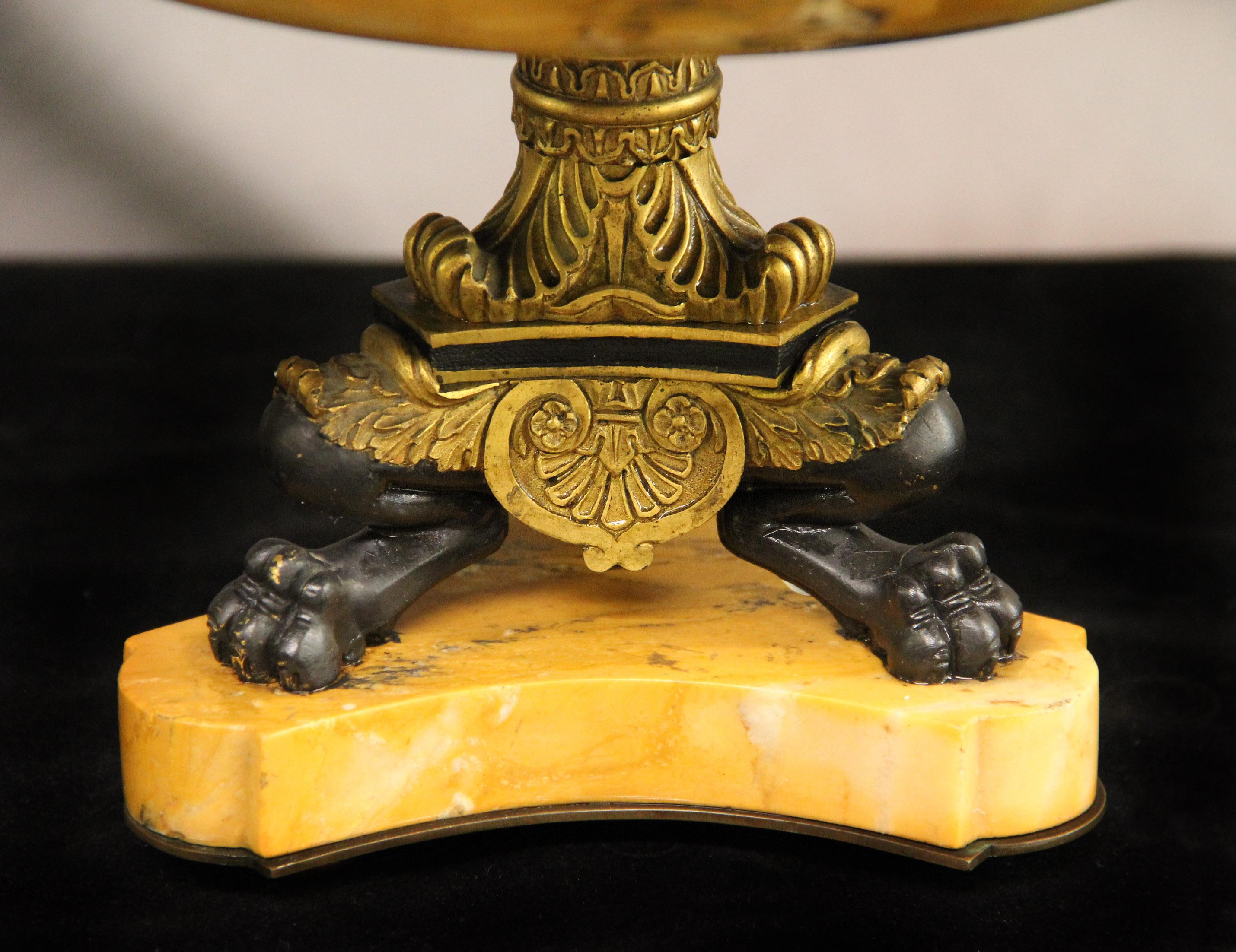 French Interesting Late 19th Century Bronze and Marble Centerpiece