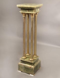 An Interesting Late 19th Century Gilt Bronze and Onyx Pedestal