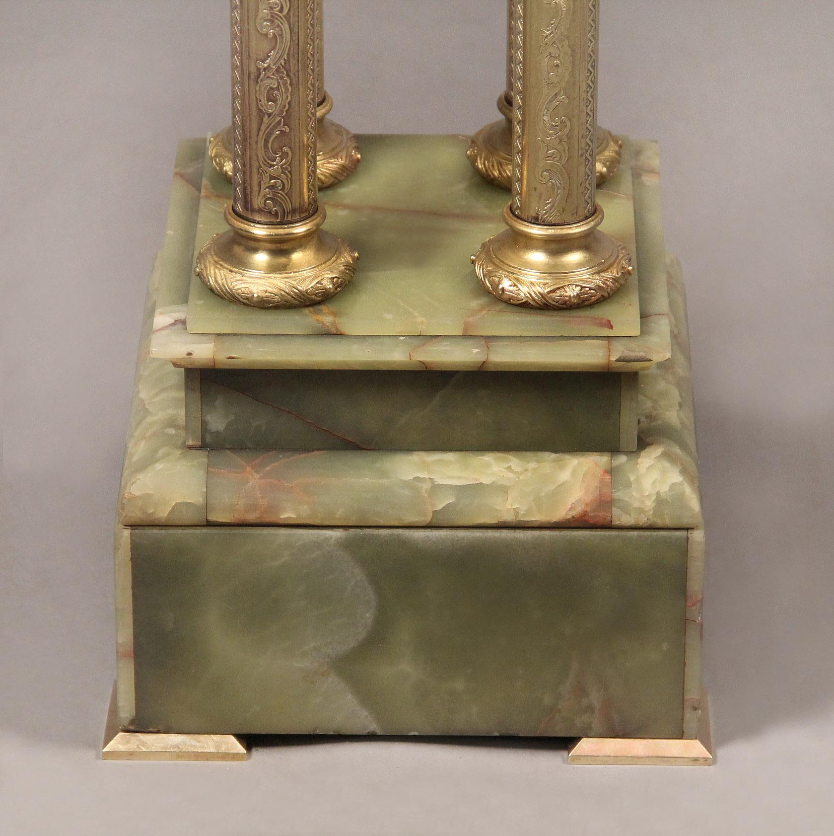 Belle Époque An Interesting Late 19th Century Gilt Bronze and Onyx Pedestal For Sale
