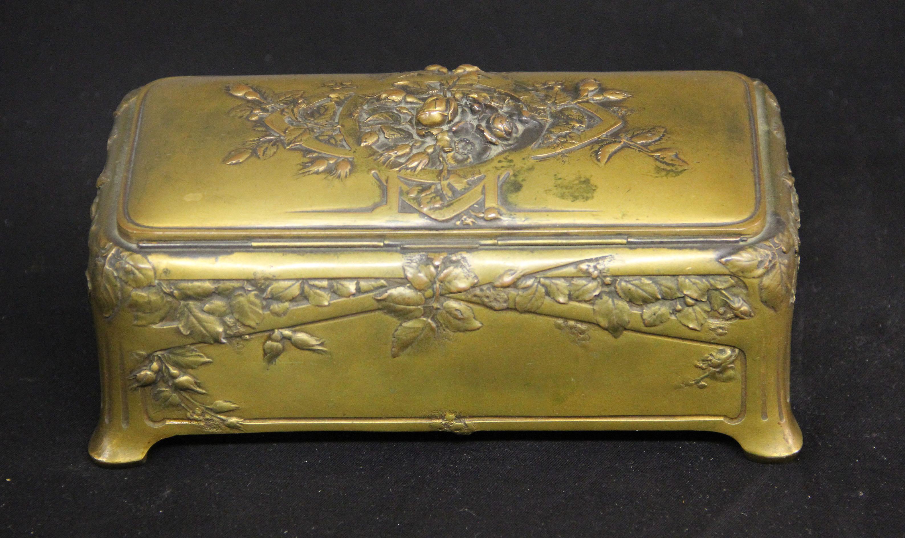Interesting Late 19th Century Gilt Bronze Jewelry Box In Good Condition In New York, NY