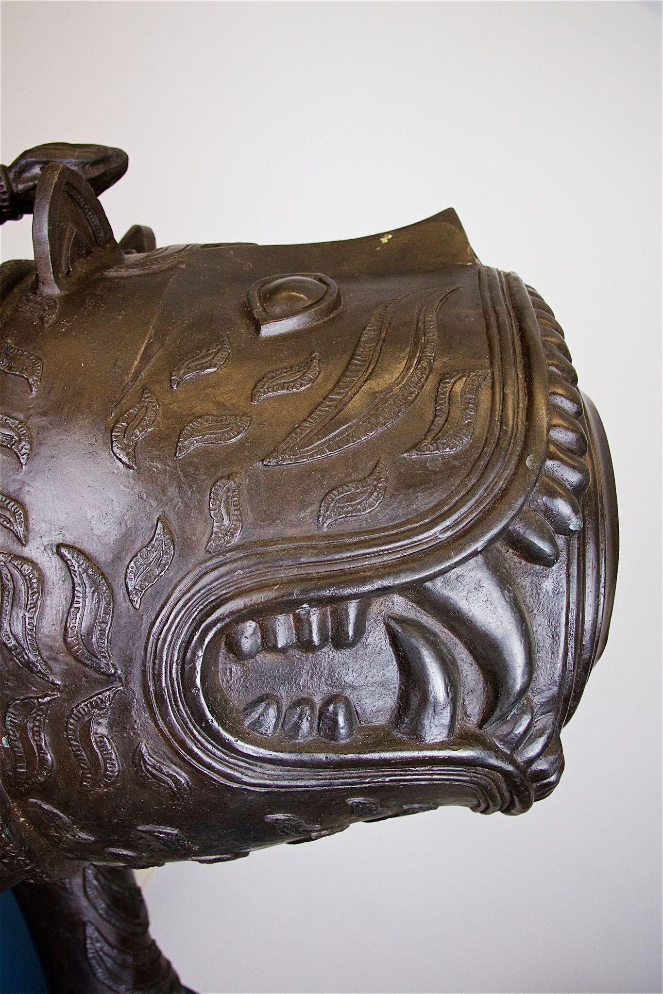 Cast Canon - Interesting Pair of Bronze Tipu Tiger Canon 'mortar', Late 20th Century