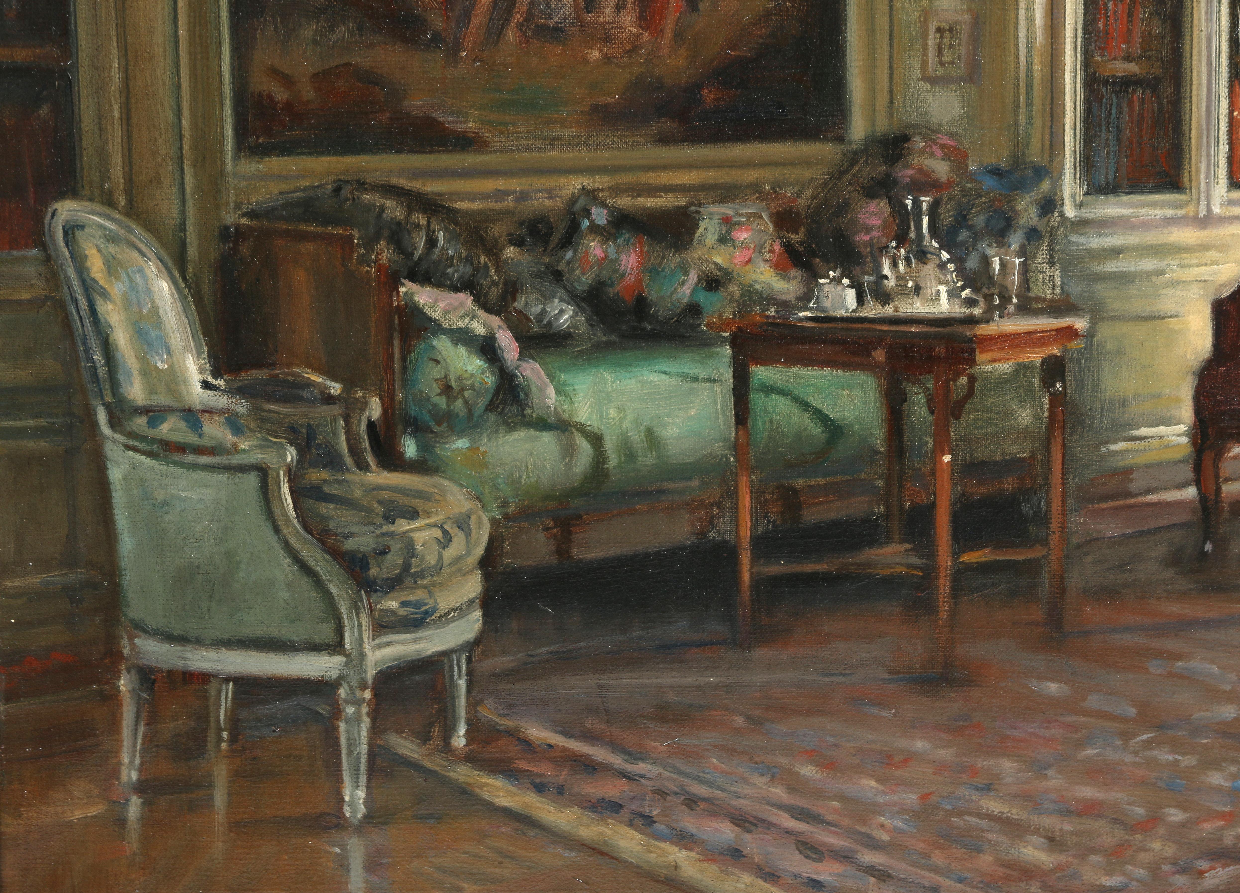 This painting by Charles Henry Tenré, invites the viewer into a stately room in a 19th century 
