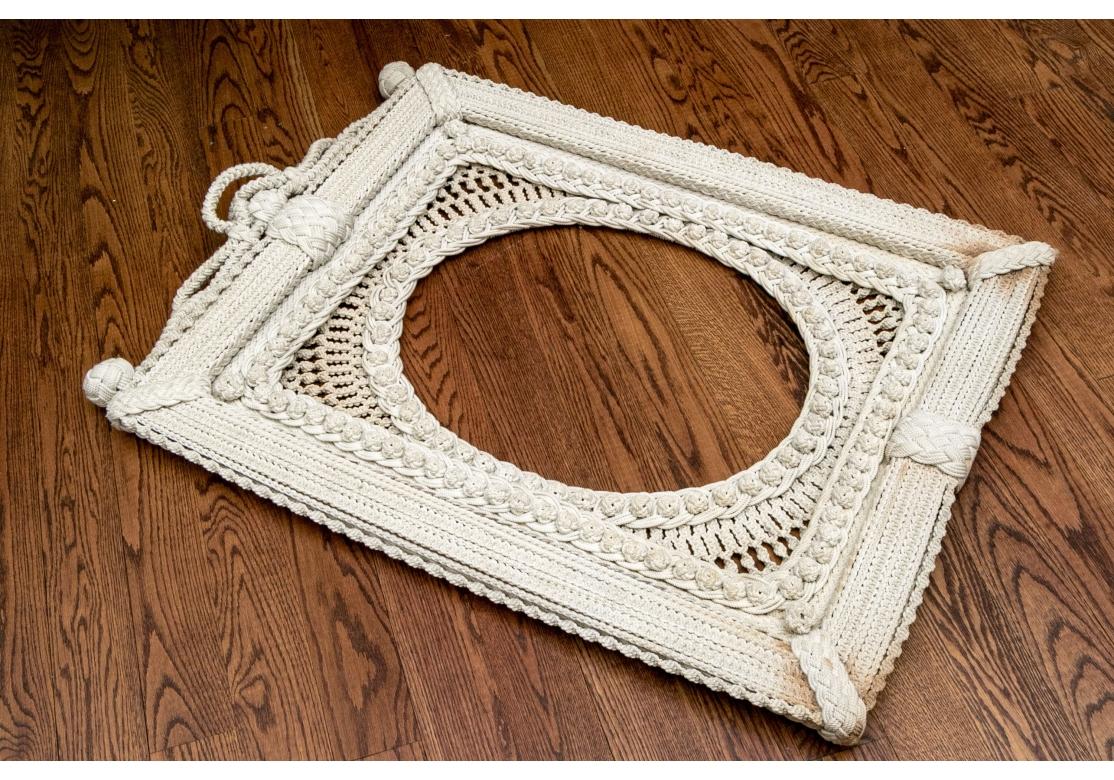 A very well and done and highly decorative woven Nautical Sailor's Frame that presents as a frame within a frame within a frame. Meticulously crafted, this unique piece showcases intricate detailing and craftsmanship. 

Dimensions: 34