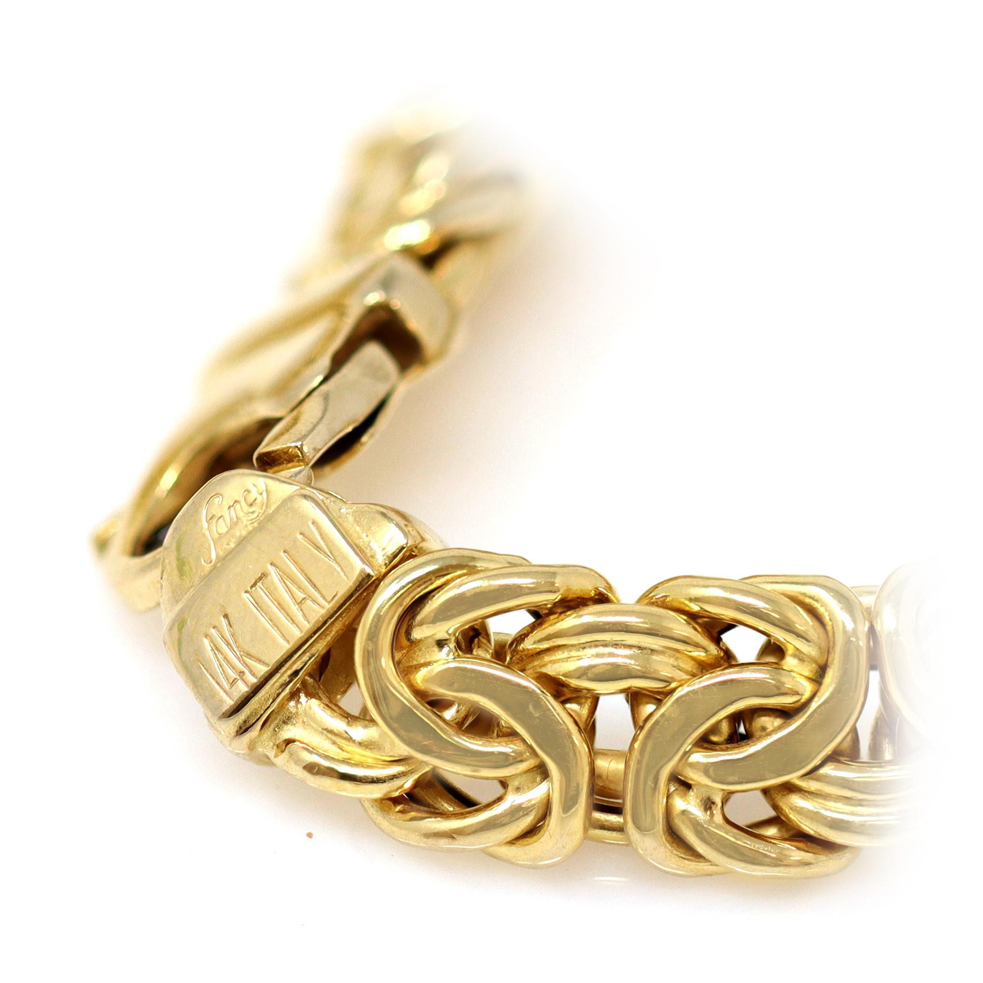 Aufwändige Goldhalskette 14K Hergestellt in Italien (Zeitgenössisch)