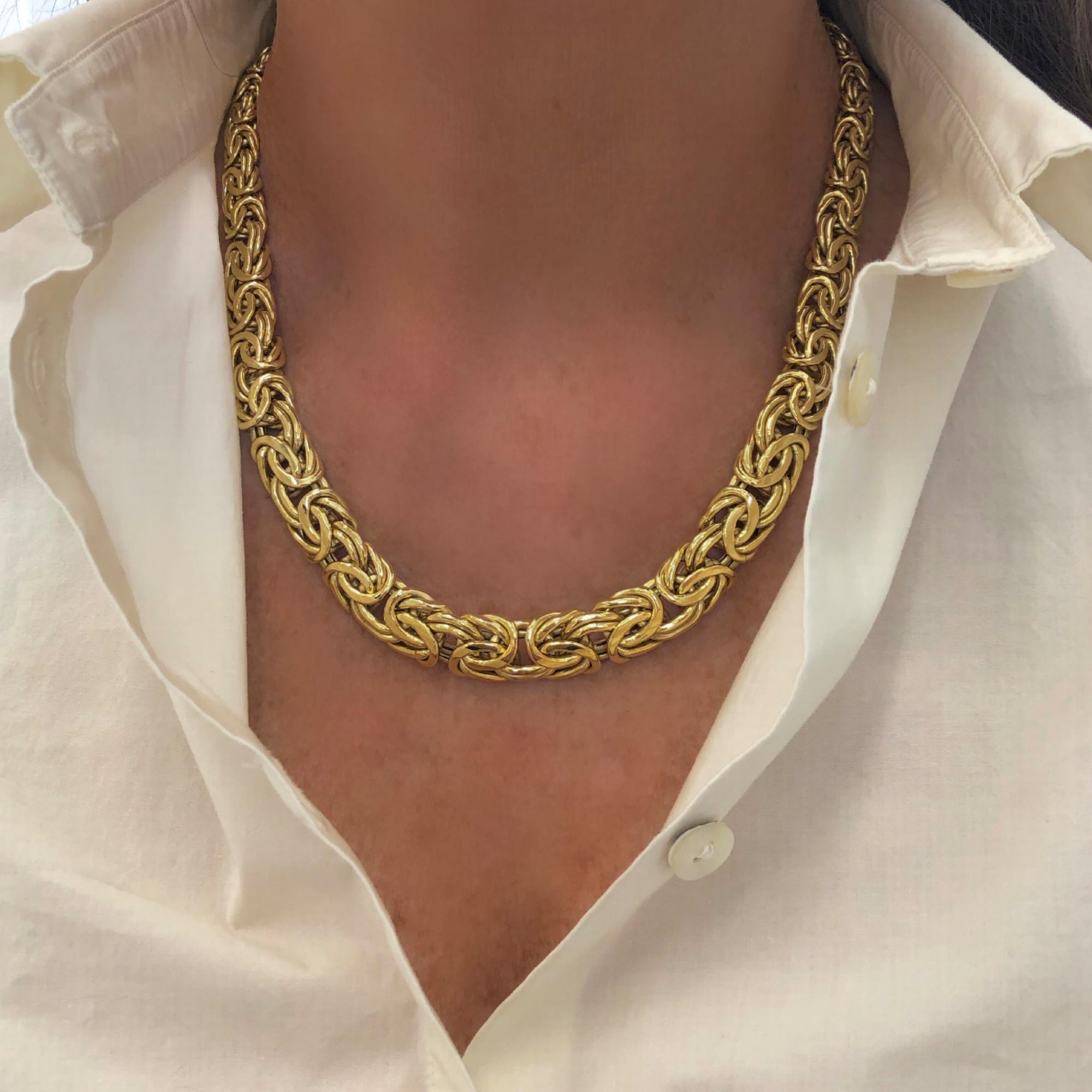 Aufwändige Goldhalskette 14K Hergestellt in Italien für Damen oder Herren