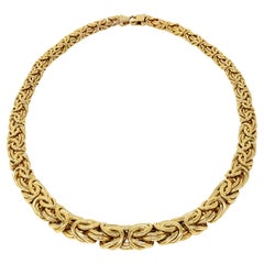Aufwändige Goldhalskette 14K Hergestellt in Italien