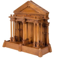 Intricately Carved Wooden Model of the Greek Parthenon