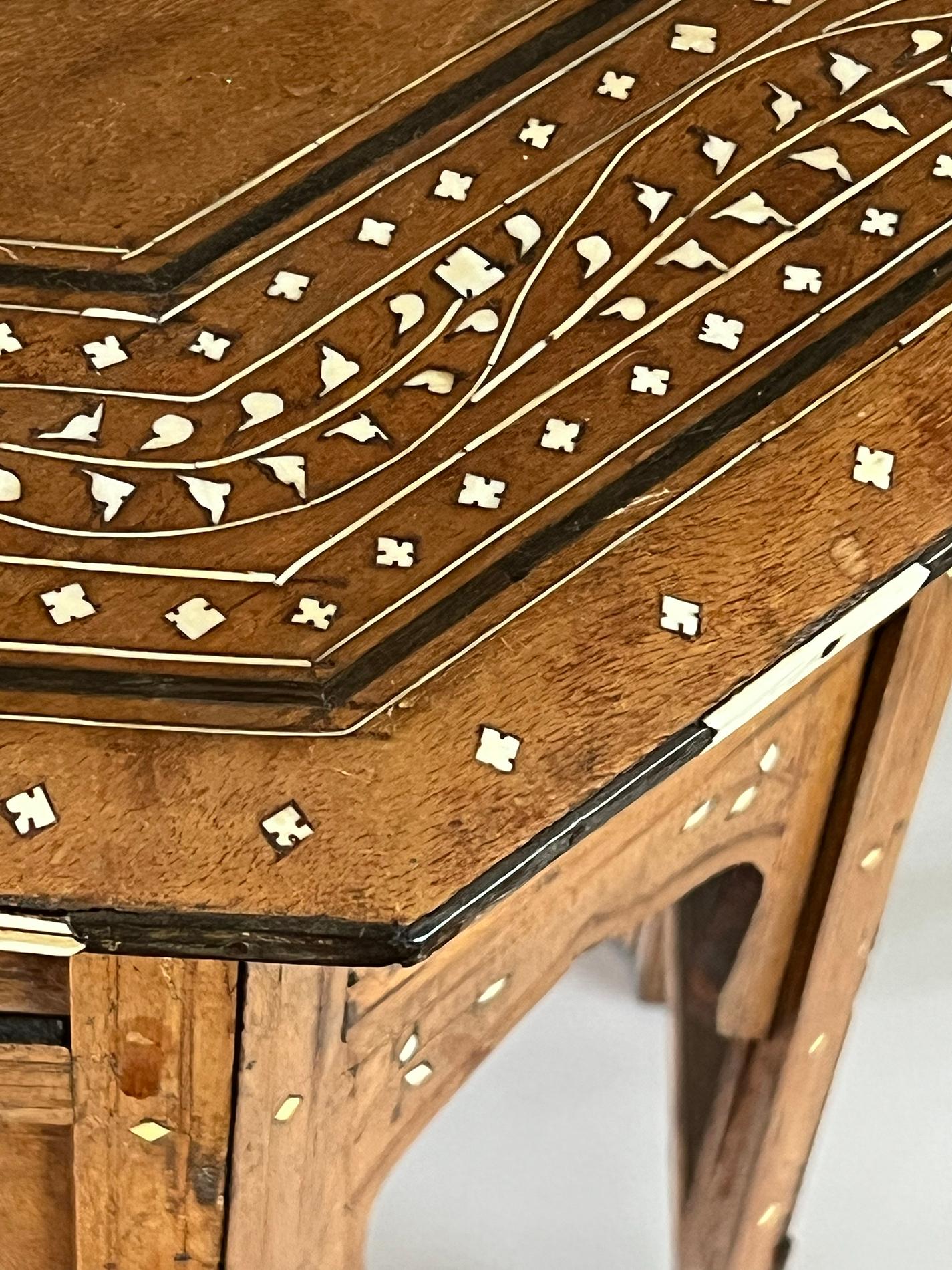 Inlay An Intricately Inlaid Anglo Indian Octagonal Side/traveling Table For Sale