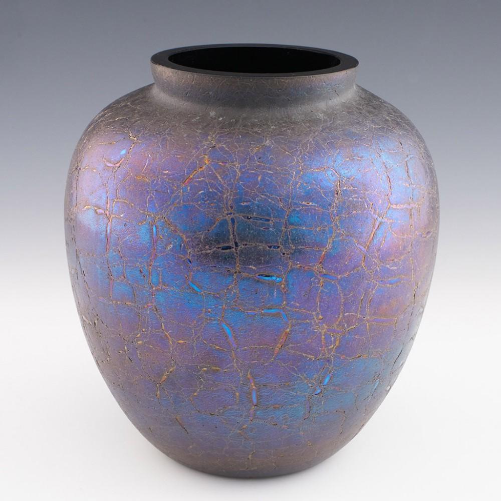 Art Nouveau An Iridescent Kralik Crackle Glass Vase c1905