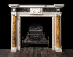 An Irish antique, George III period Statuary, Sienna and Portoro marble mantel