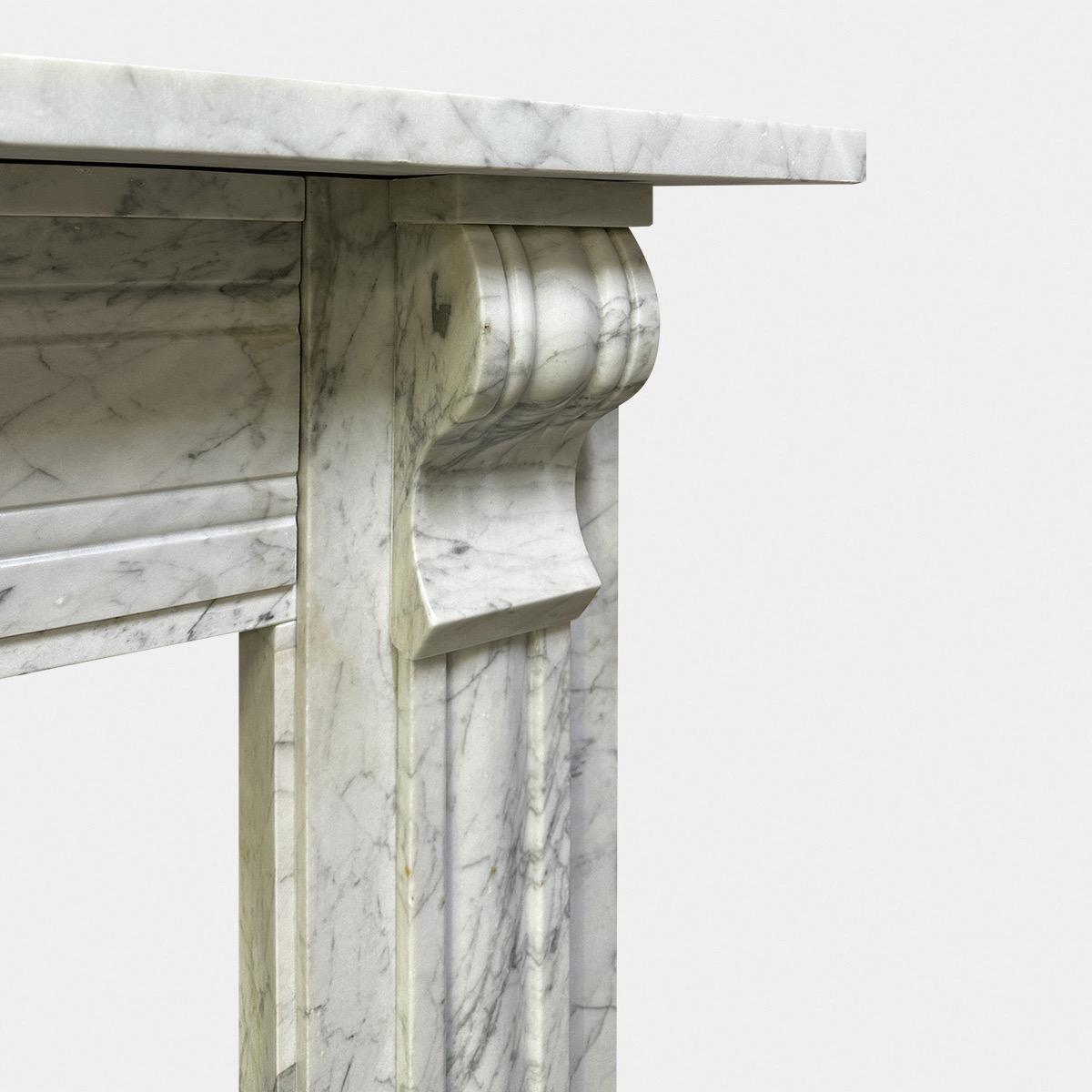 Early 19th Century An Irish Antique Regency Period Marble Fireplace Mantel  For Sale