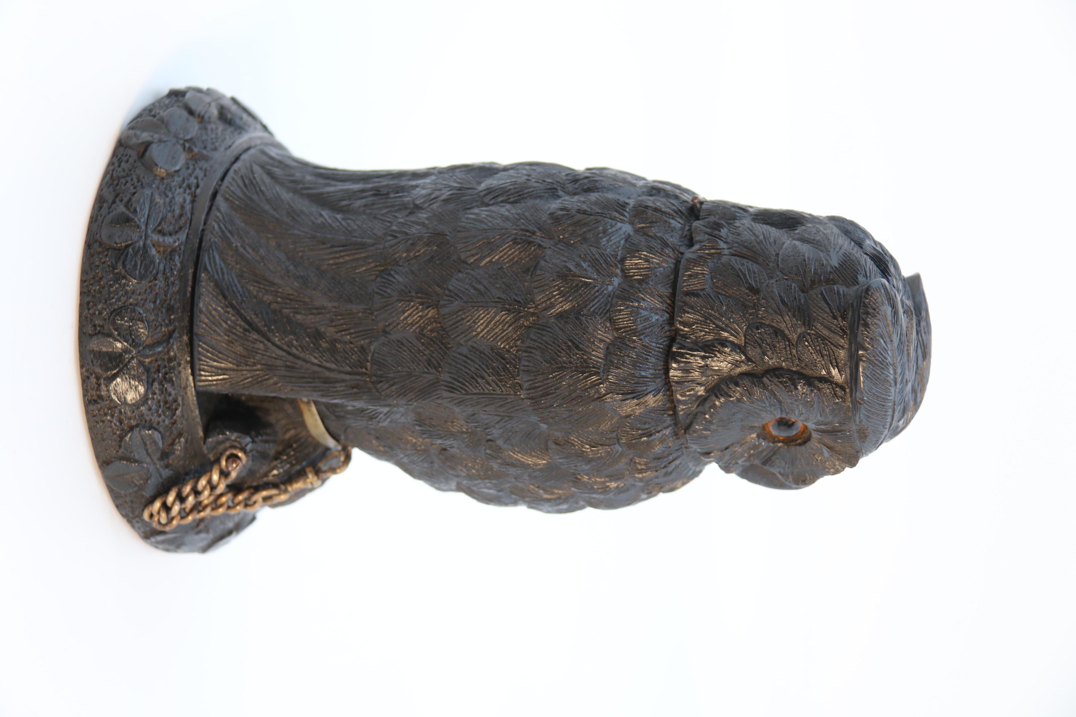 Encrier irlandais sculpté à la main en forme de hibou « Cornelius Goggin » Bon état - En vente à Central England, GB