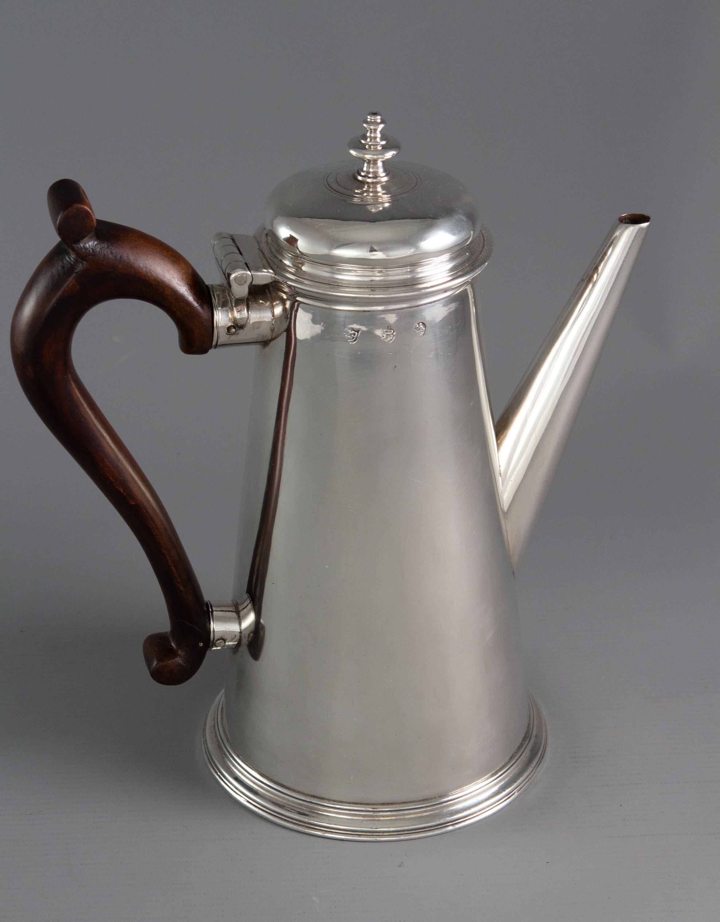 Sterling Silver Irish George II Silver Coffee Pot, Dublin 1732