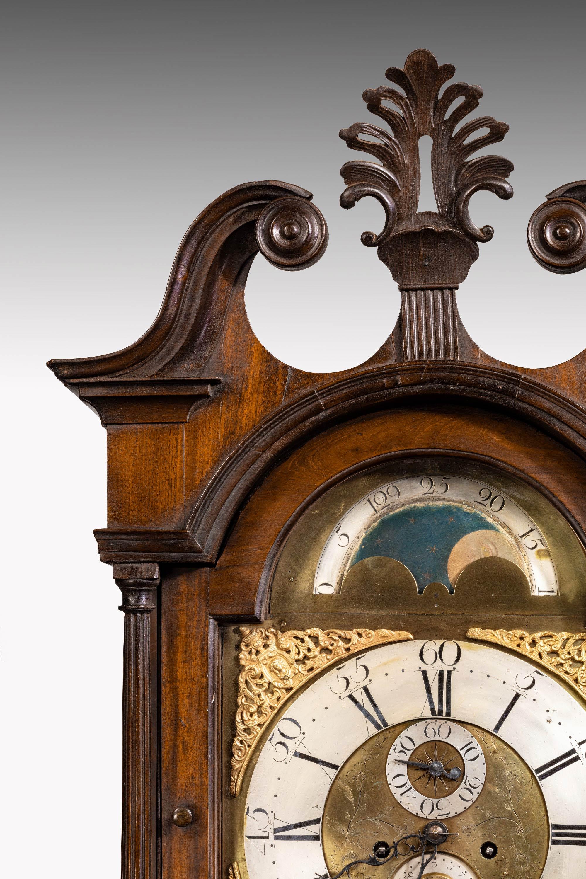 Irish George III Period Mahogany Longcase Clock In Good Condition In Peterborough, Northamptonshire