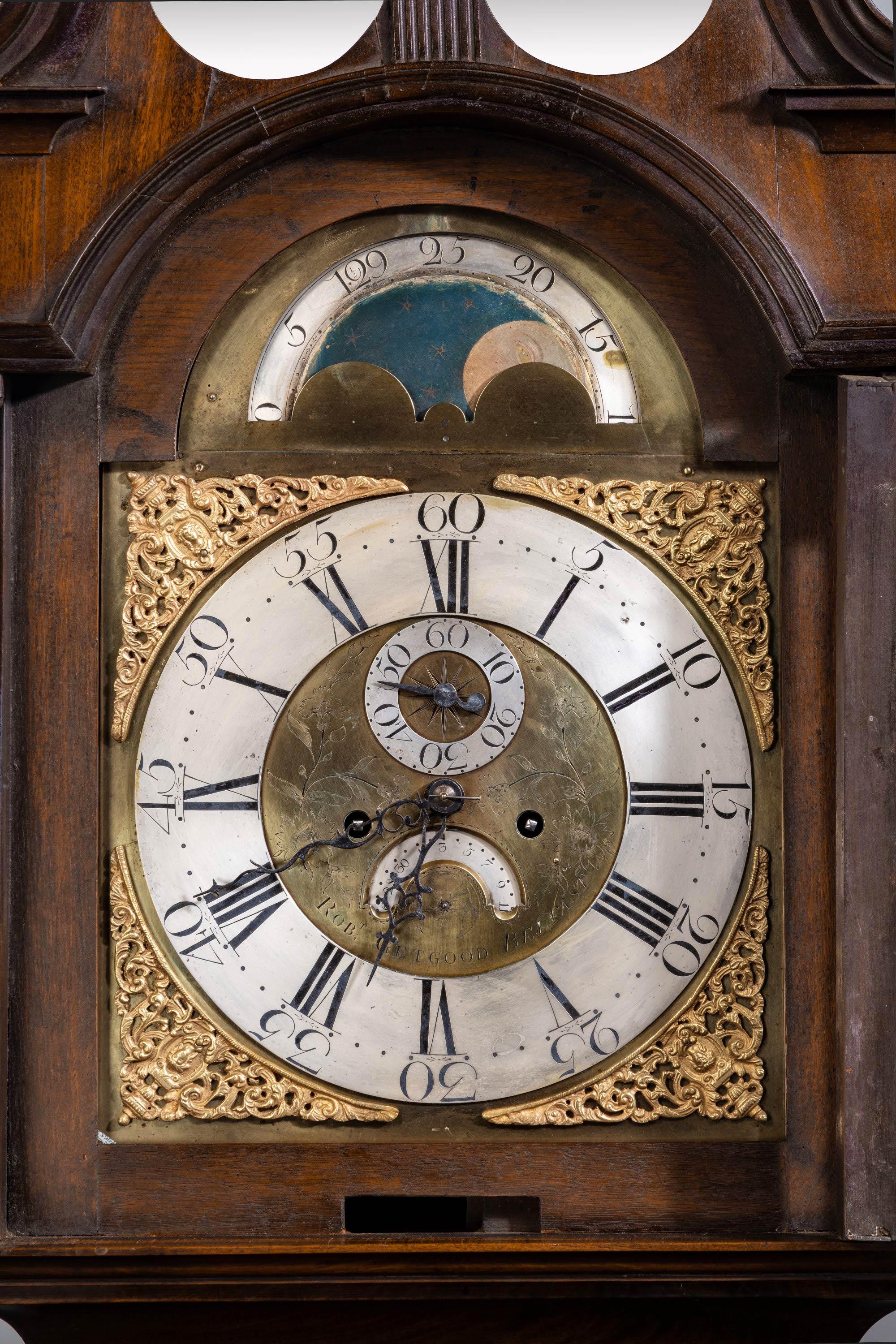 Irish George III Period Mahogany Longcase Clock 2