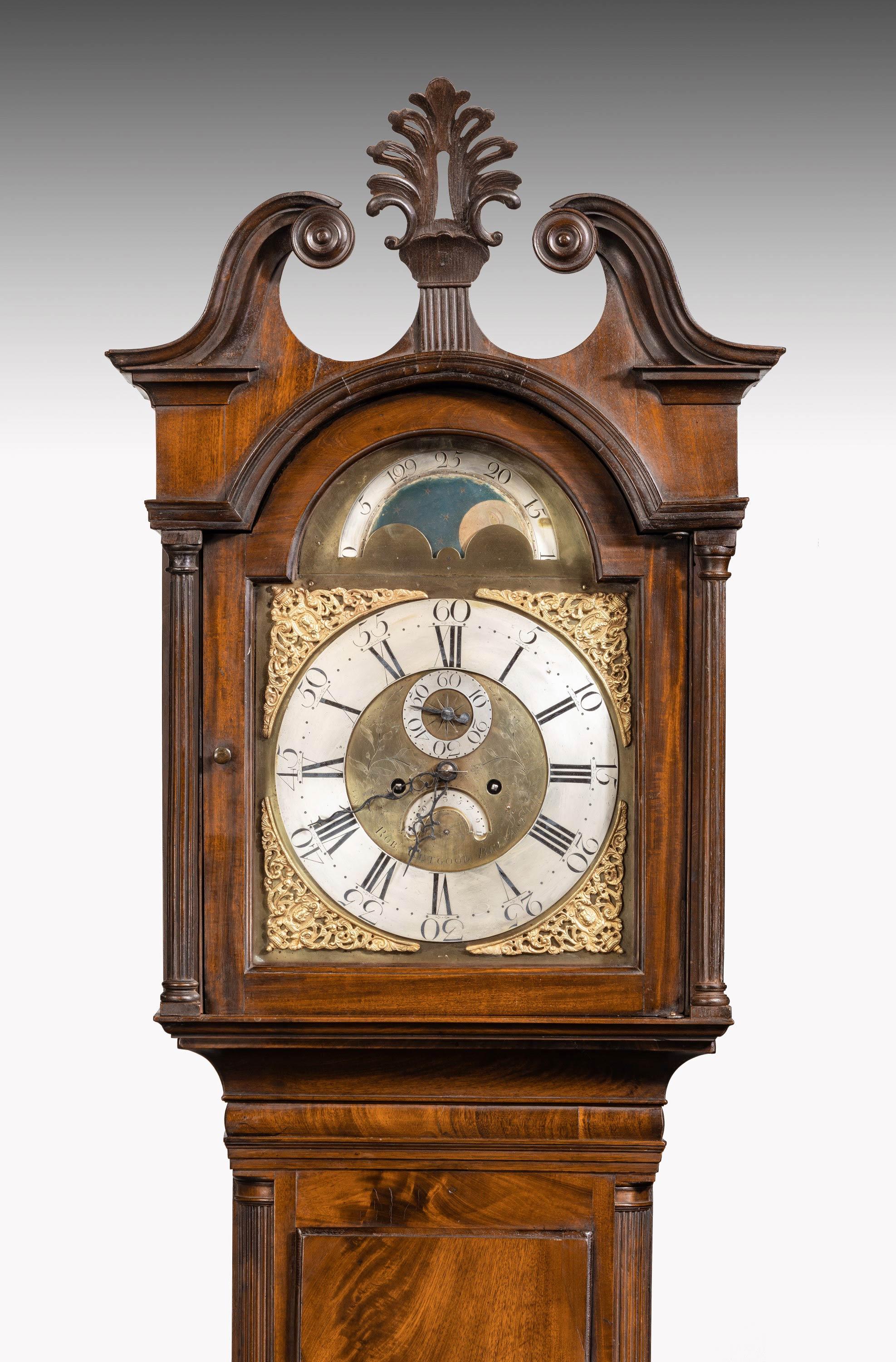 Irish George III Period Mahogany Longcase Clock 3