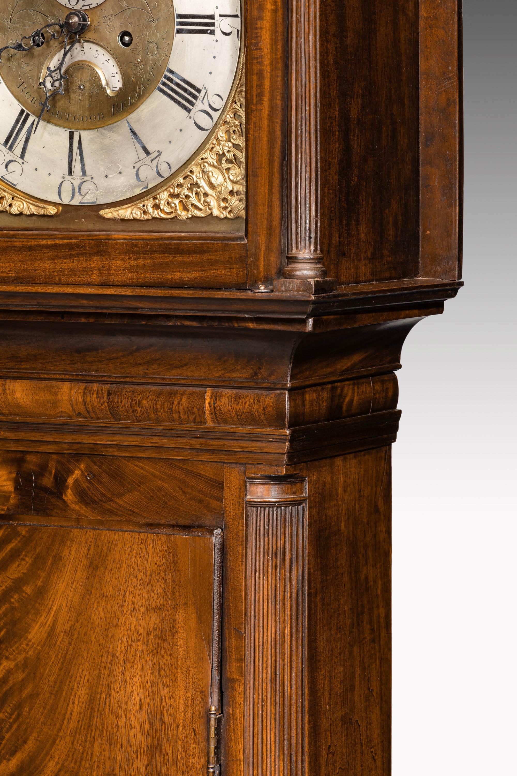 Irish George III Period Mahogany Longcase Clock 5