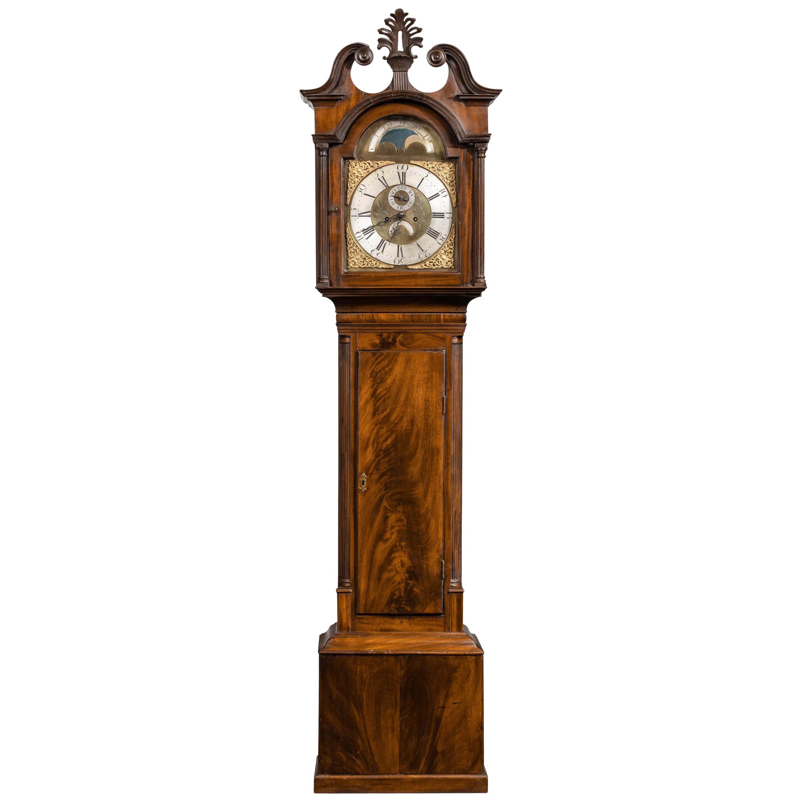 Irish George III Period Mahogany Longcase Clock