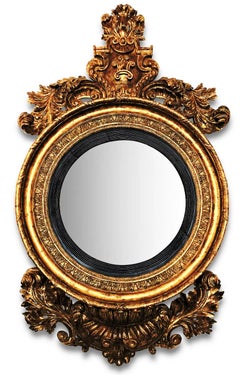 Irish George IV Gilt Wood Convex Mirror