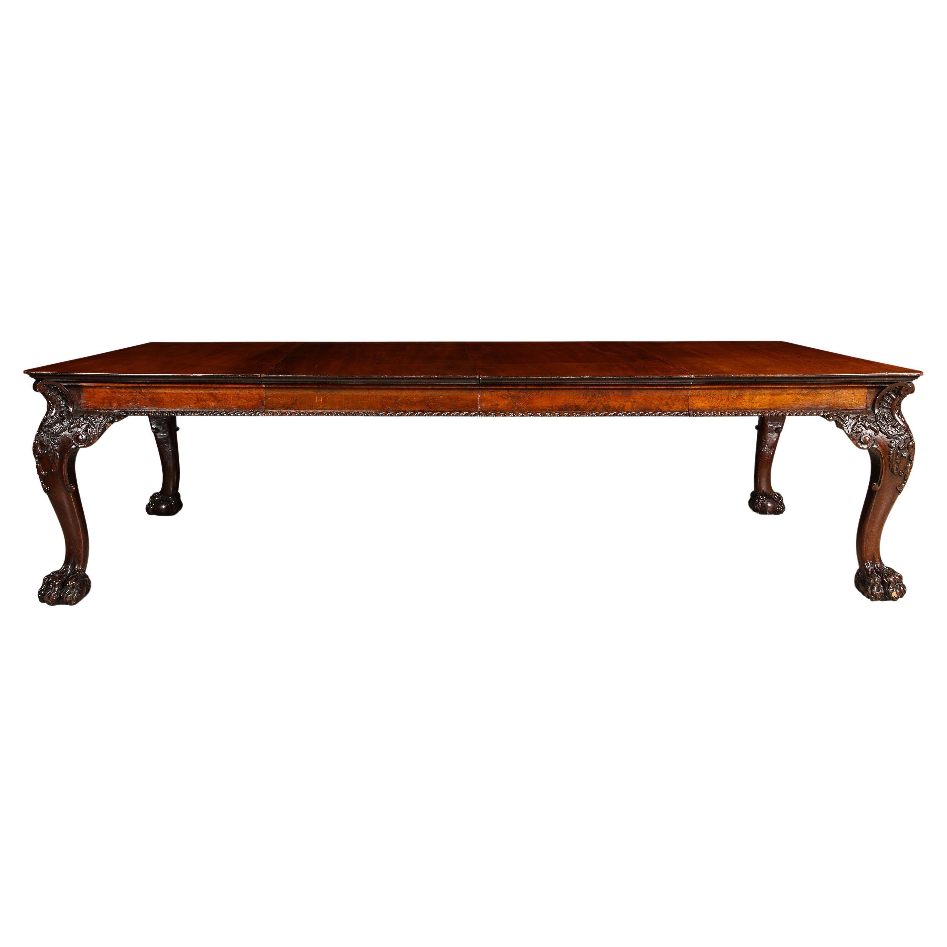 Irish Mahogany Extending Dining Table For Sale