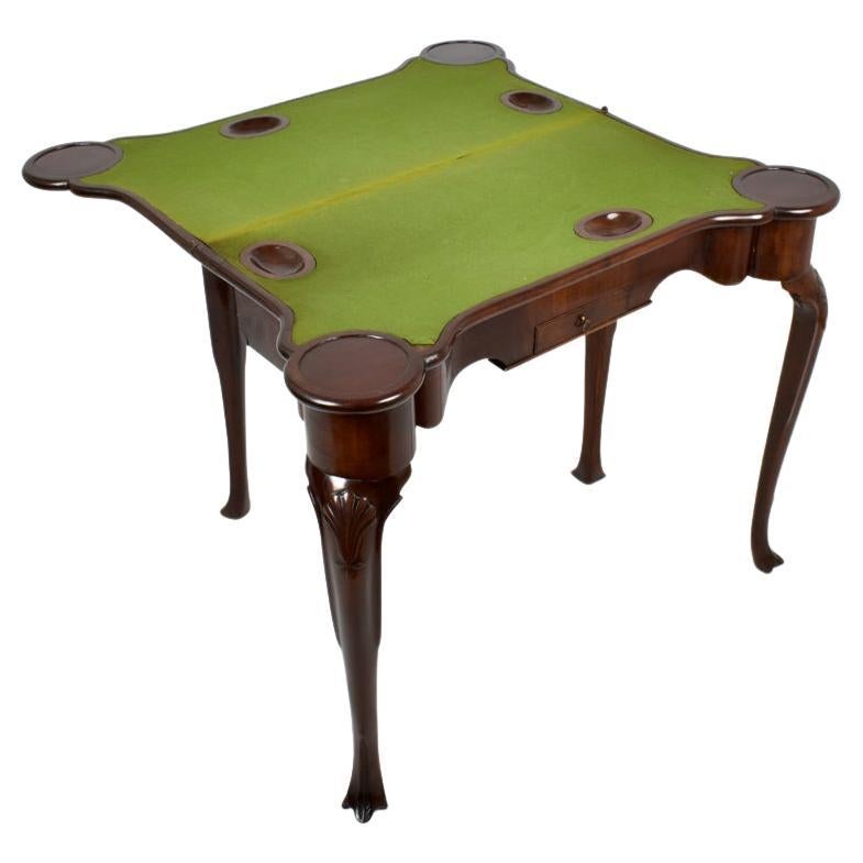Irish Mahogany Fold-Out Games Table, George III Period circa 1780 For Sale