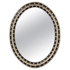 An Irish Oval Silver Gilt and Blue Mirror