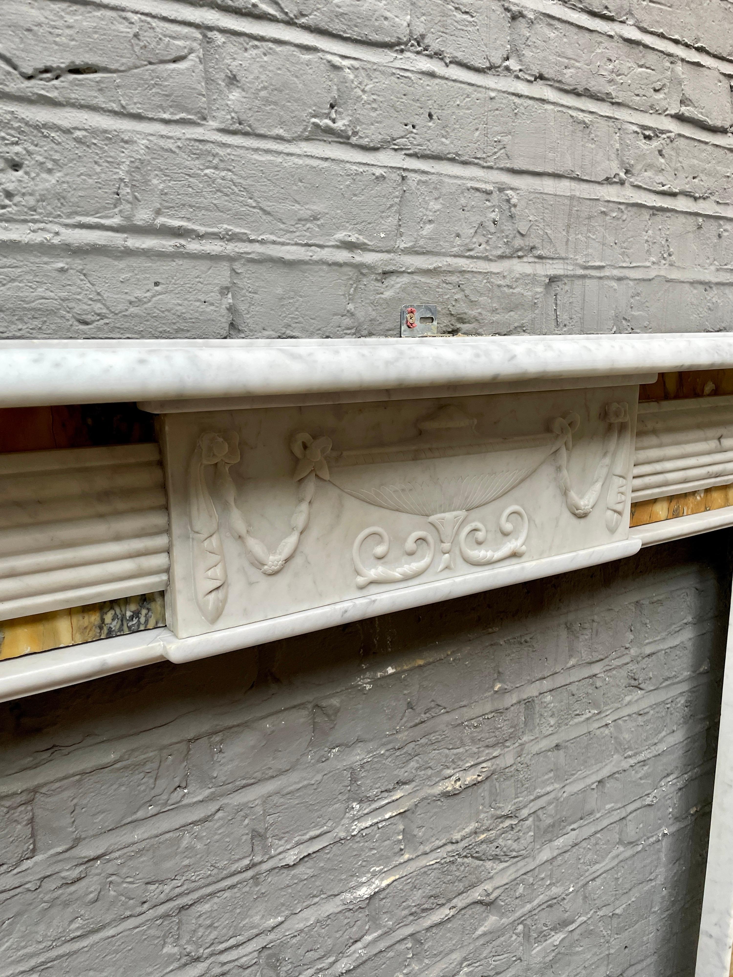 Irish Regency Period Antique Marble Fireplace For Sale 5