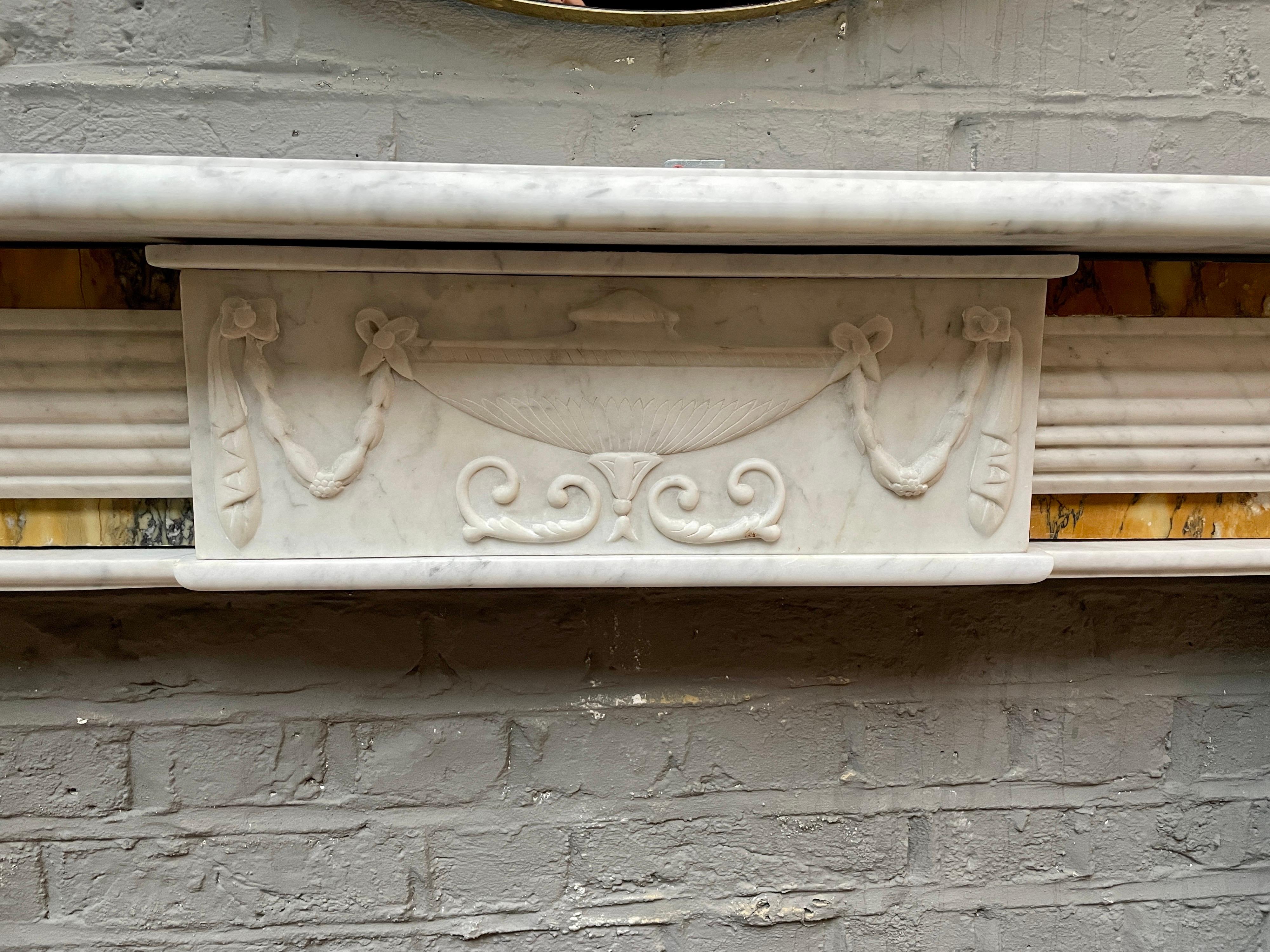 19th Century Irish Regency Period Antique Marble Fireplace For Sale