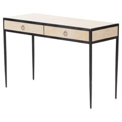 Iron and Parchment Desk, Contemporary