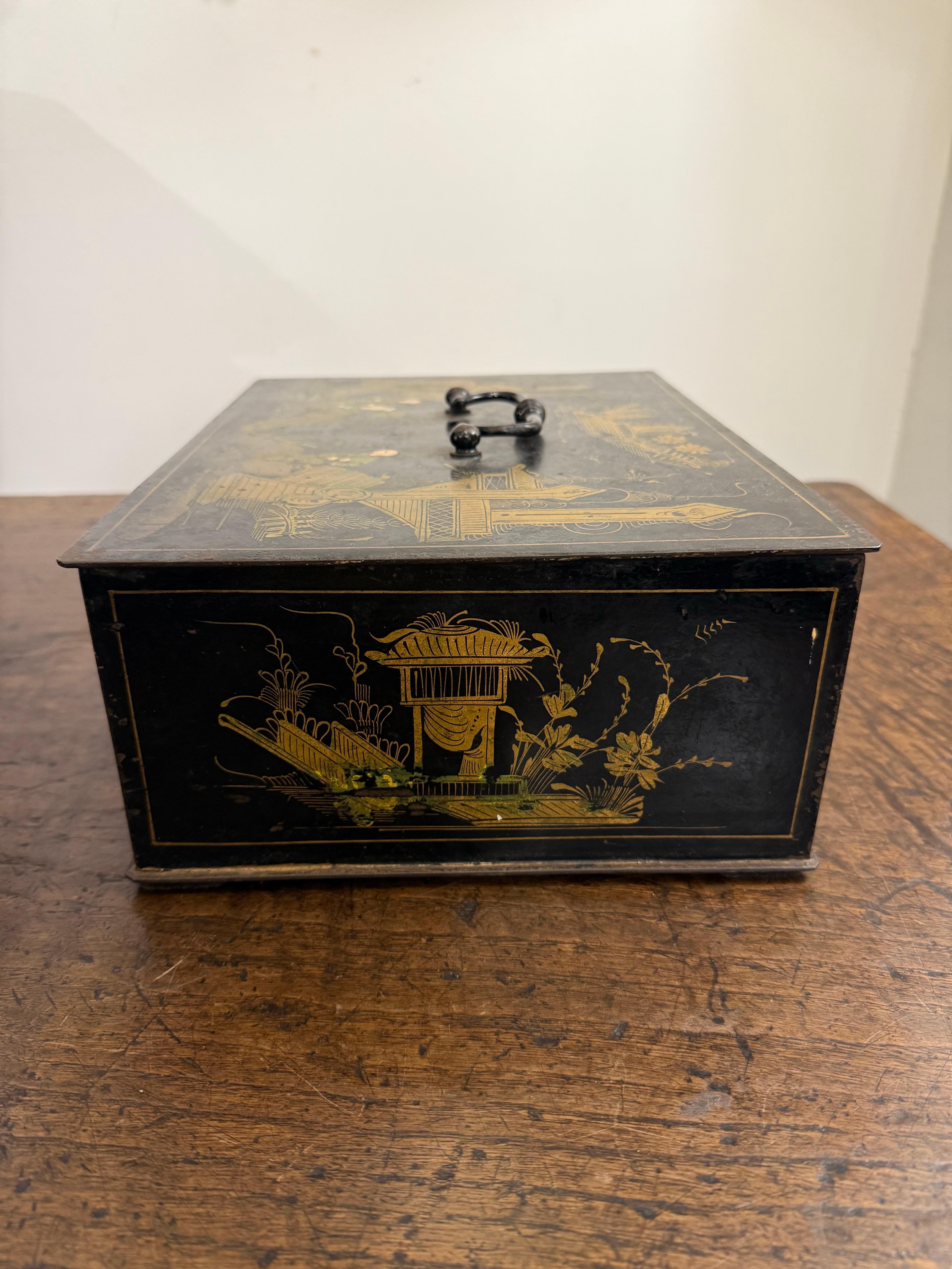An Iron Chinoiserie Box, 19th Century For Sale 8