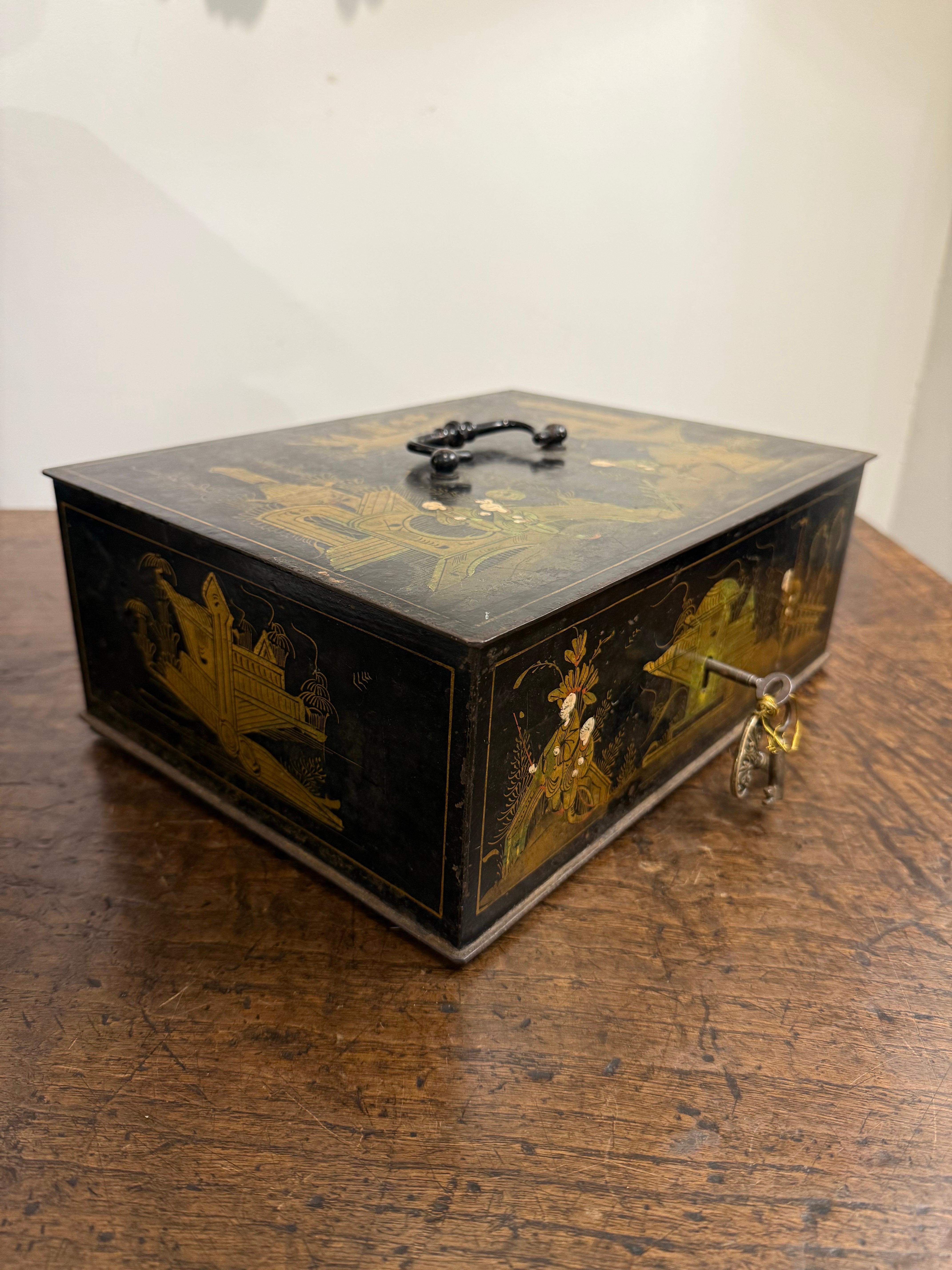 An Iron Chinoiserie Box, 19th Century For Sale 10